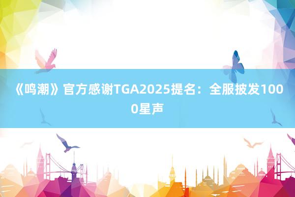 《鸣潮》官方感谢TGA2025提名：全服披发1000星声